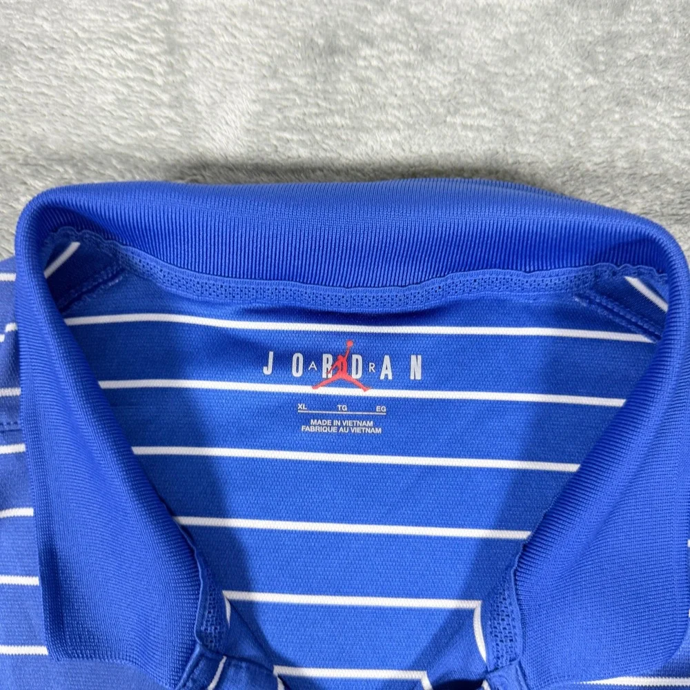 Jordan Mens XL Polo Shirt Florida Gators Blue White Striped Dri-FIT DR0579-480